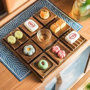 茶九FBB宫格木质托盘点心盘干果分具格盘中式覆古下精致午餐日式
