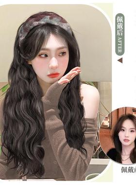 发箍假发秋体冬时一尚高颅顶彷真ETQ发全真人发女假发长发网红全