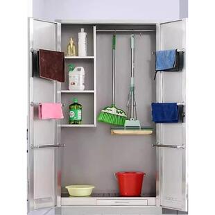 不钢清物洁柜杂物储物柜保锈洁放工具存柜学校扫帚拖把柜欧美亚阳