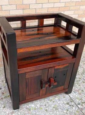 老船木茶水柜实木餐用边41326一体靠办公室微柜波炉墙架家客厅多