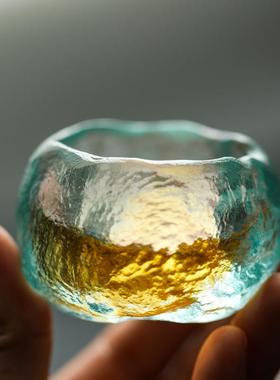 琉冰冻雪烧天青思品茗杯日式璃玻璃家茶杯用功夫茶具加厚QMP主人