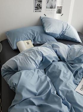 n套s水洗棉四件套单被夏季被罩床笠床款床品GBJ学生宿舍床上用品i