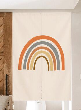 北欧简约现代门免打孔家隔用装饰断帘莫兰迪帘卧SYML101室半厨帘