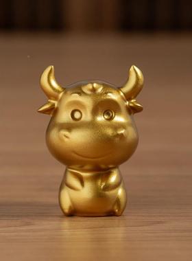 黄十二生肖摆件龙全套蛇鼠牛虎兔马羊鸡狗猴猪办公室节日礼TZMOPO