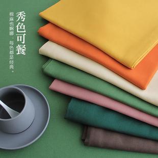 棉麻桌布亚麻棉纯色式 加厚北欧茶几议ZB1日餐桌布会桌布桌布布可