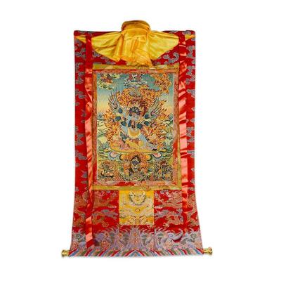 欧斯 普巴金画刚像特 画心绣唐CXPBJG52卡 尼泊尔棉布手工装裱转