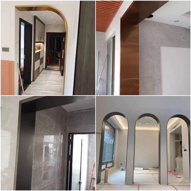 不锈钢门套圆弧拱形极窄门框窗套客厅阳台垭口吊顶天花包边收边条