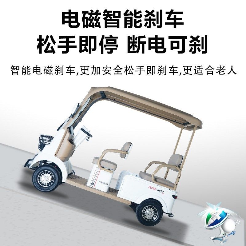 小巴士电动四轮车带棚接送孩子老年人代步车家用小型四轮电动车A5