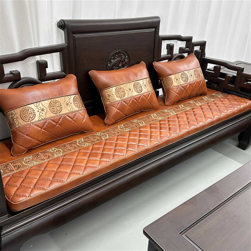 中式红木沙发坐垫加厚冬夏两用防水防滑实木家具椅坐垫五件套定制