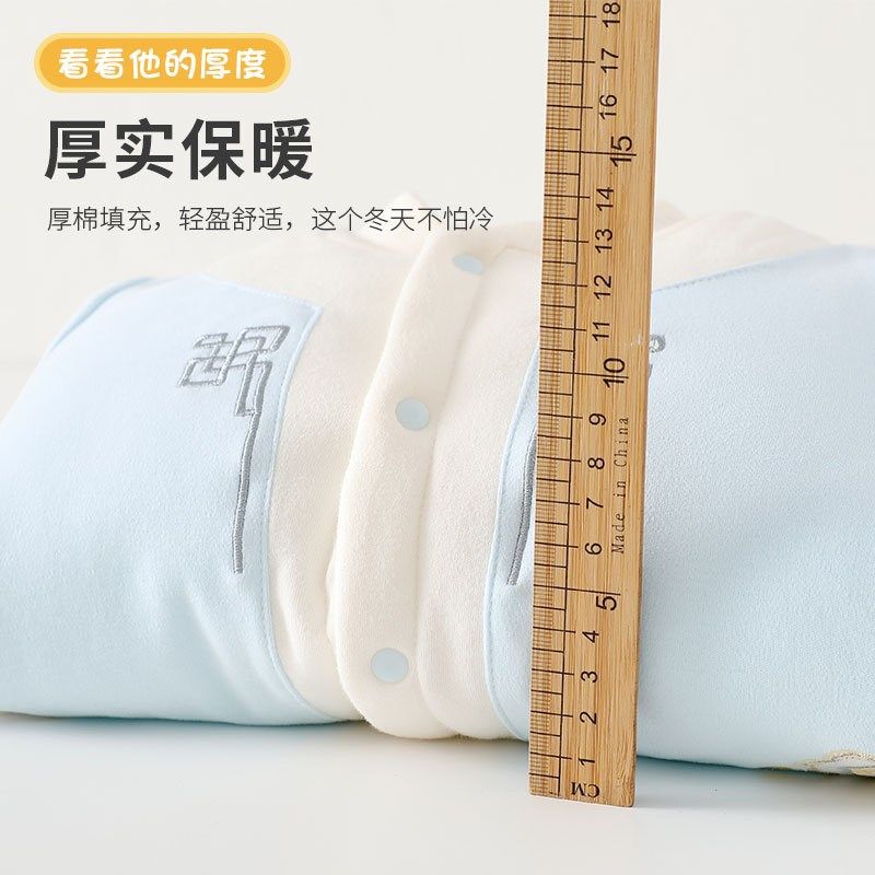 晨曦国风120g加厚冬季婴儿连体衣保暖夹棉秋冬款宝宝哈衣纯棉爬服