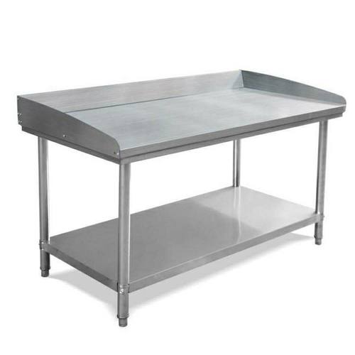 厨房不锈钢围挡工作台双层奶茶店後厨切菜桌子放飞溅案板操作台架