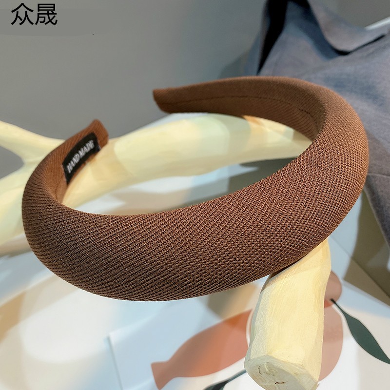 网红色宽边海绵发箍颅顶小众压发头箍百搭外出显脸小女发卡