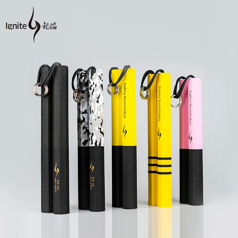 银焰迷彩款黑海绵双节棍安全实战初学训练双绳加重纪念款双截棍