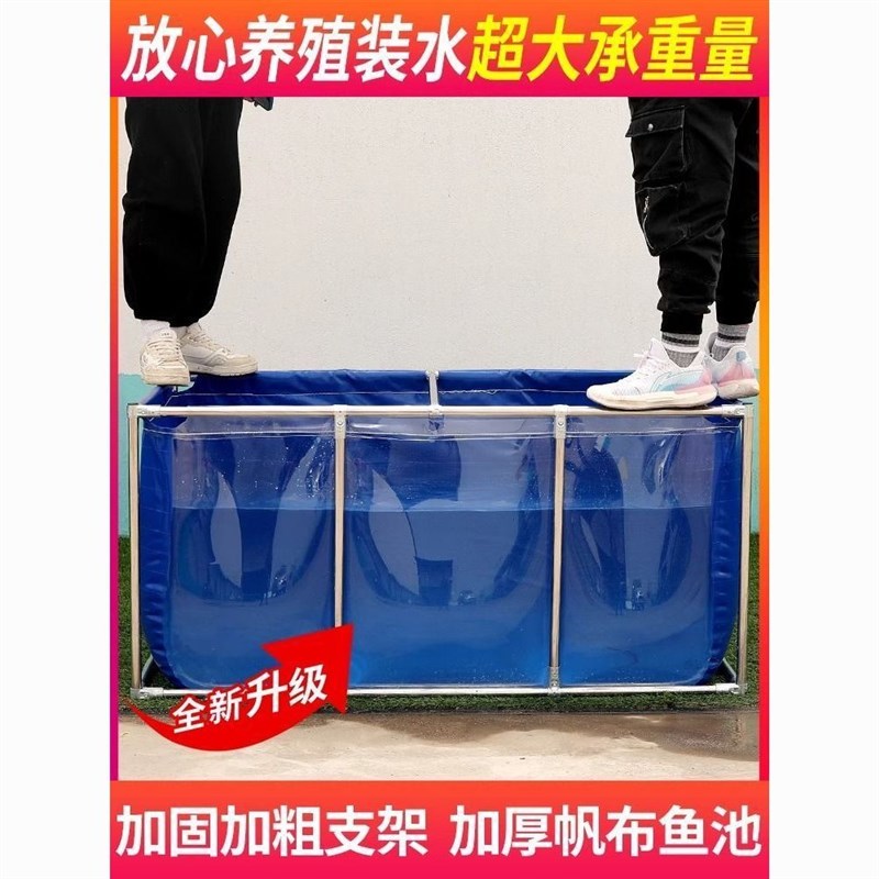 单面透明帆布鱼池带支架观赏池加厚简易大型水产养殖水箱防漏厂家