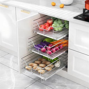 果蔬菜拉篮400橱柜浅拉篮350深500放菜600水果篮650抽屉式 700定制