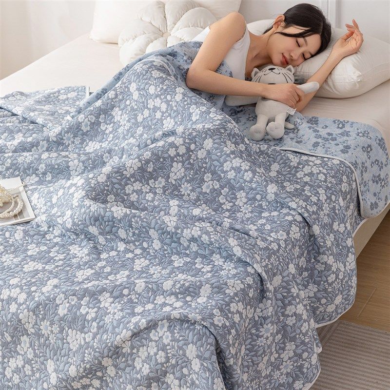 全棉六层纱布毛巾被纯棉夏季毛毯办公室午睡毯空调被子沙发盖毯子