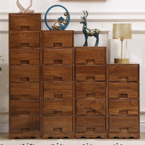 新中式全实木床头柜老桐木现代简约储物小柜卧室多层收纳床边柜子