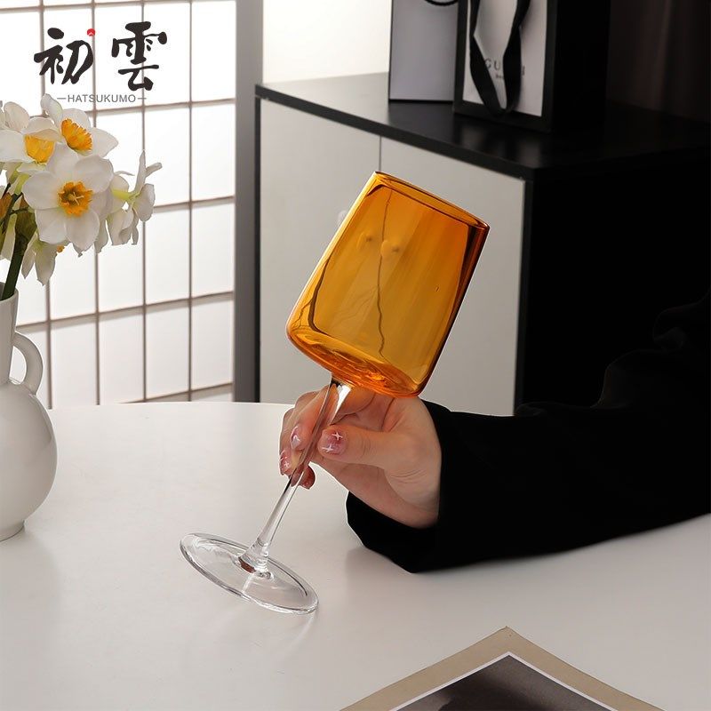 橙色光芒杯 阳光与花 都在手中中古高脚杯红酒杯葡萄酒杯子水晶,餐饮具,葡萄酒/红酒杯,淘宝优惠券,粉丝福利购,淘宝优惠卷