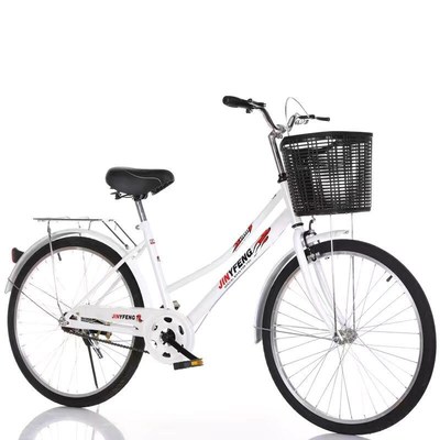 自行车女款通勤轻便车士上班代步24寸26青少年男大学生成人实心胎