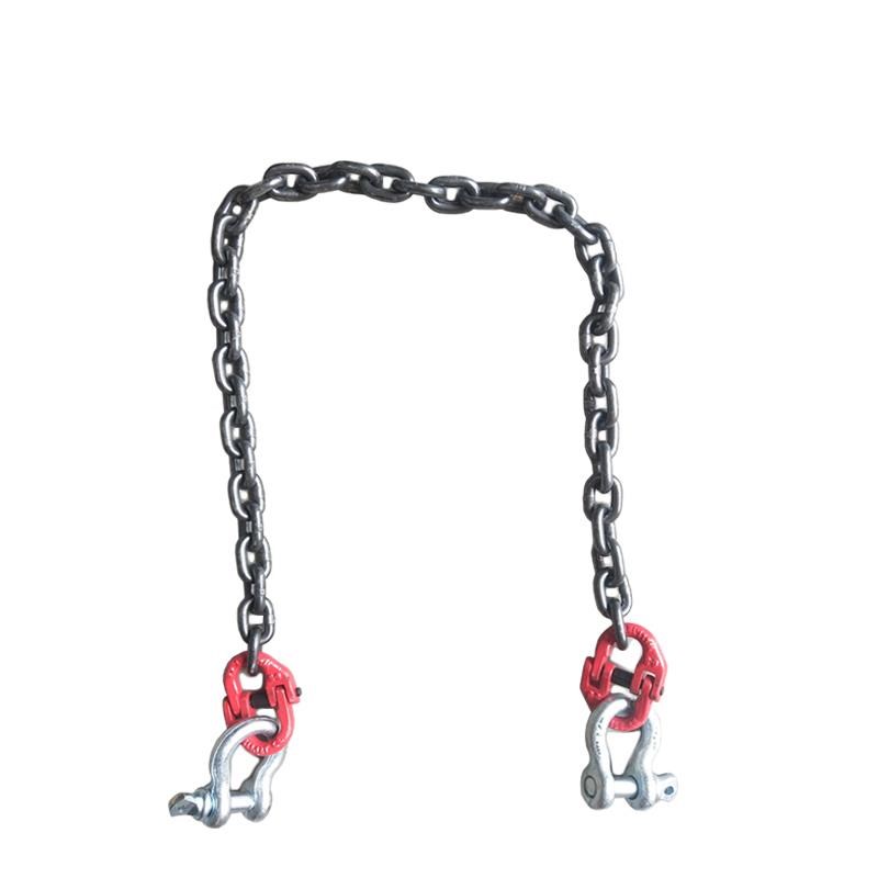 链条吊索具起重卸扣钢铁链子一条单根吊装两头带钩环拖车2米长5吨