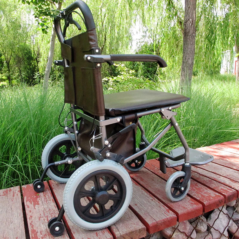 老年手推车代步手扶助行车座椅轻便折叠老人推车可推可坐助步旅游