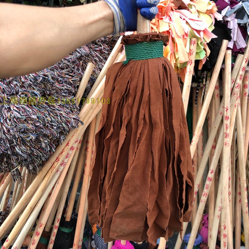 棉布家用拖把吸水老式拖布学校大堂宽拖把加大圆头手工拖把墩布条