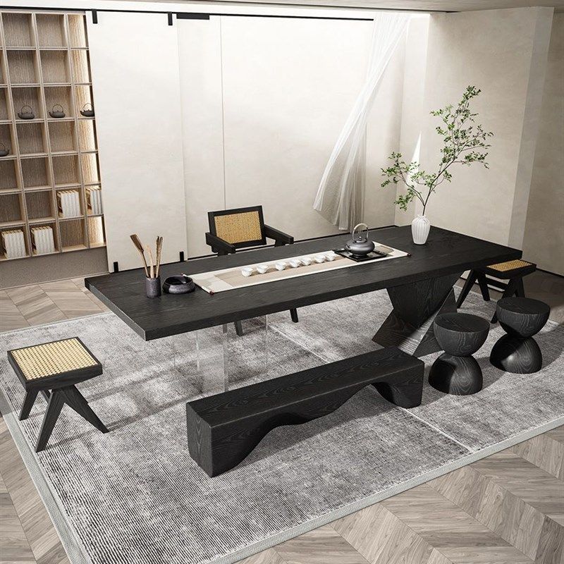 侘寂风实木茶桌椅现代大板泡茶台客厅家用民宿设计师,住宅家具,家用茶台/茶桌,淘宝优惠券,粉丝福利购,淘宝优惠卷