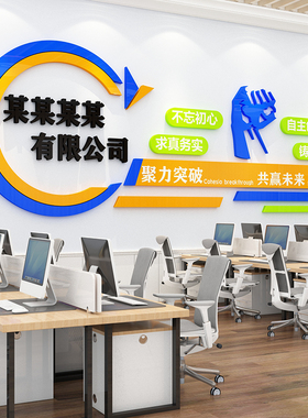公司励志标语墙标志设计企业背景装饰画前台纸