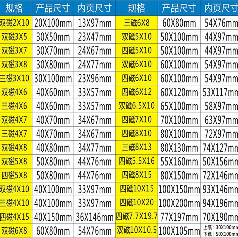 强磁标签库位卡磁*货位卡储标志磁性材料卡货架标标签物料标识卡