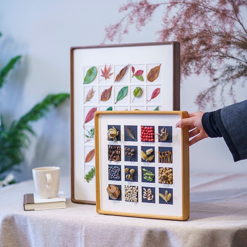 相框空框挂墙落叶手工创意级感制作做成实木大画框