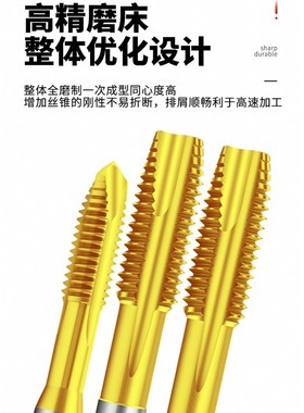 GING镀钛美制先端丝攻UNU用细牙丝锥英制W