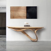 境泉侘寂风创意实木艺术入户玄关桌现代样板间靠墙条案玄关台