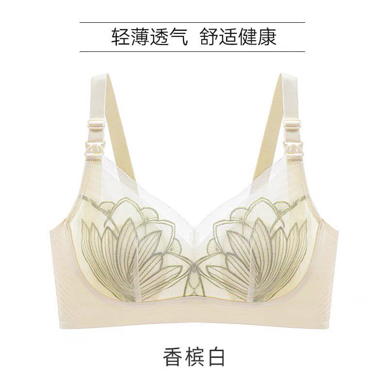 十月独宠大胸大码孕妇内衣夏季超薄款防下垂产后喂奶专用哺乳文胸