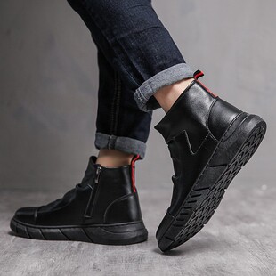 冬季雨鞋男士中筒水鞋厨师工作防滑防水轻便雨靴加绒保暖长筒棉靴