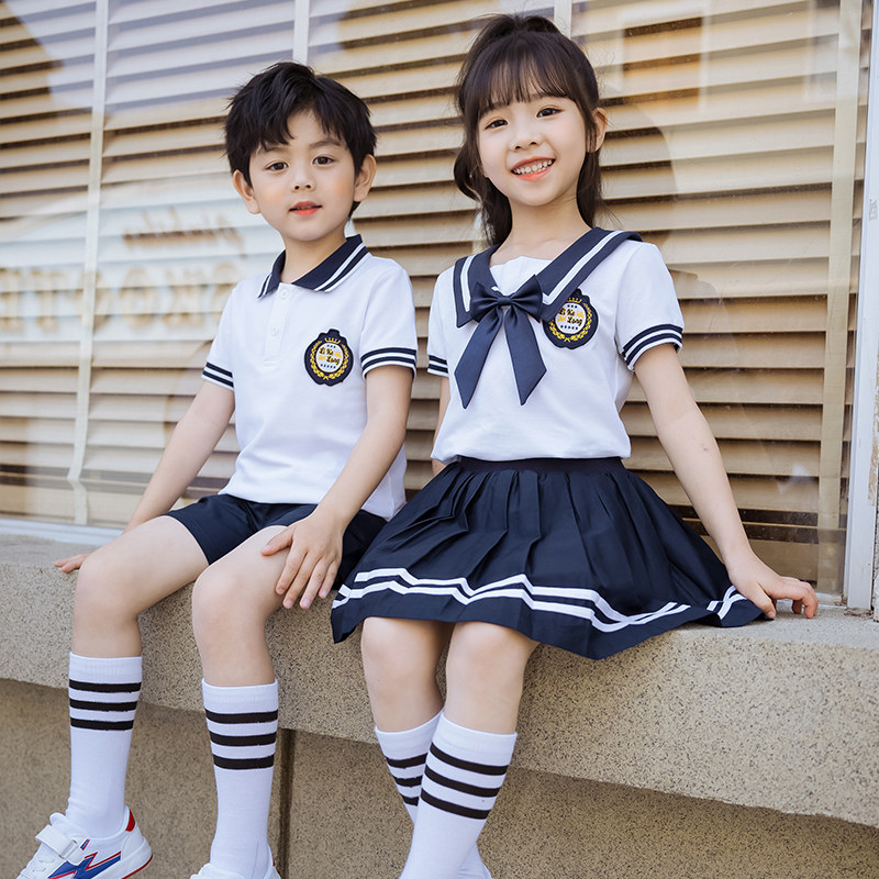 小学生六一校服套装夏学院英伦风儿童班服毕L业照幼儿园服JK制服