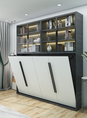 隐形床折叠床正侧翻床多功能壁床衣柜一体折叠床隐藏下翻墨菲床