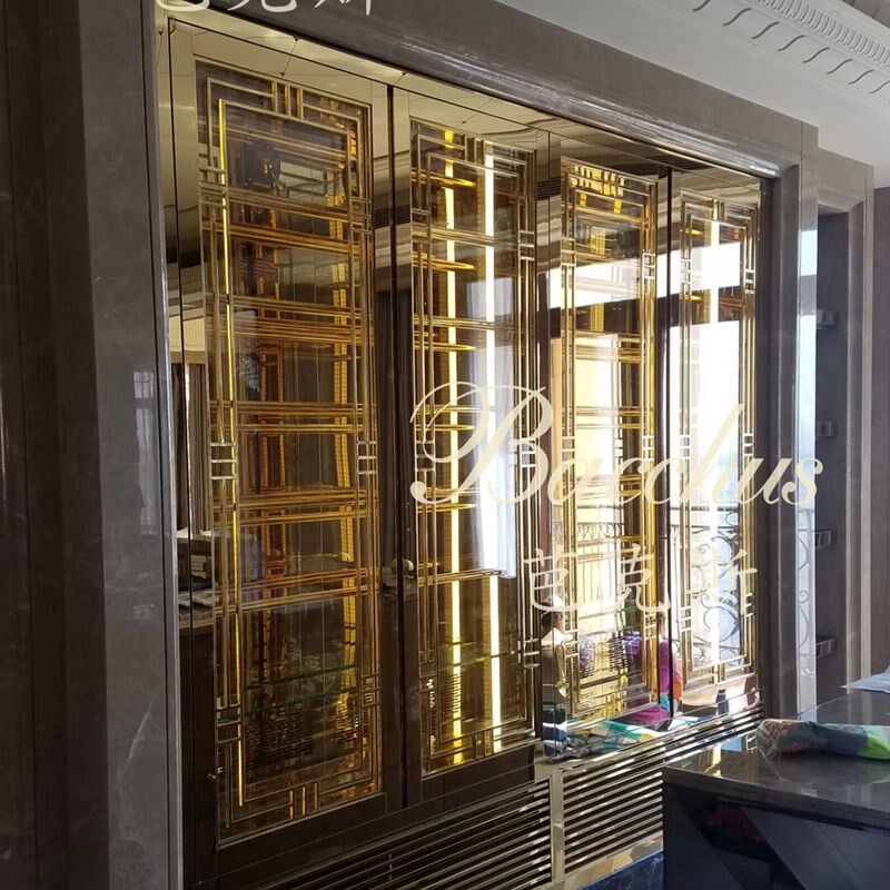金属酒柜酒架 不锈钢酒窖 酒店大堂吧行政酒廊恒温红酒柜冷藏酒柜