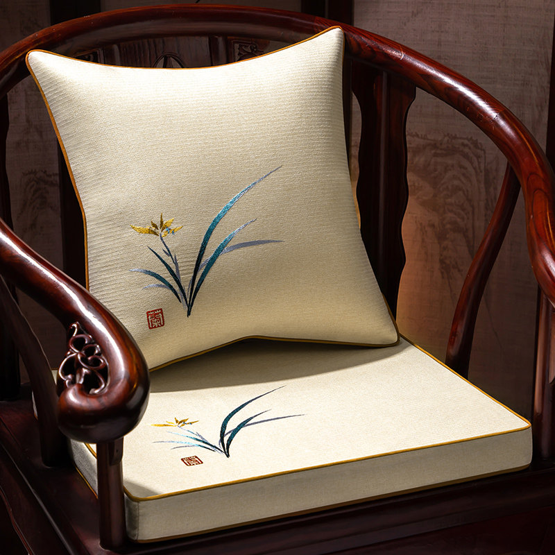 中式红木坐垫靠背一体椅垫实木圈椅靠背垫茶桌椅垫座垫沙发垫定制