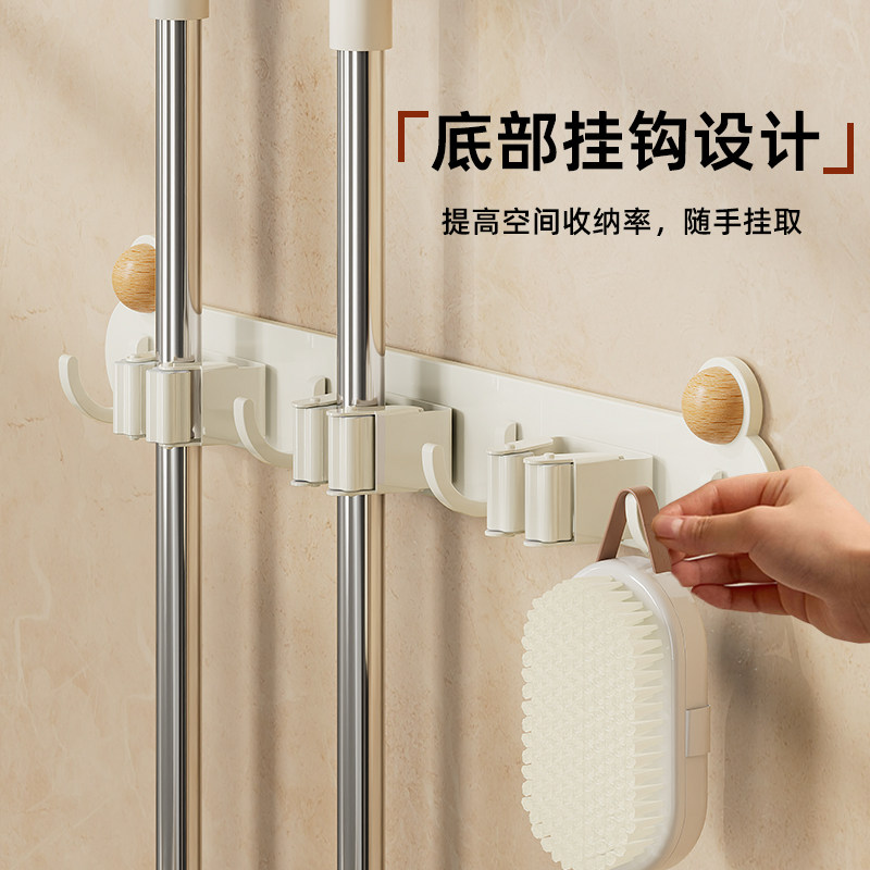 拖把壁挂夹化妆室拖n把夹免打孔阳台拖把挂钩拖布架扫把抹布收纳