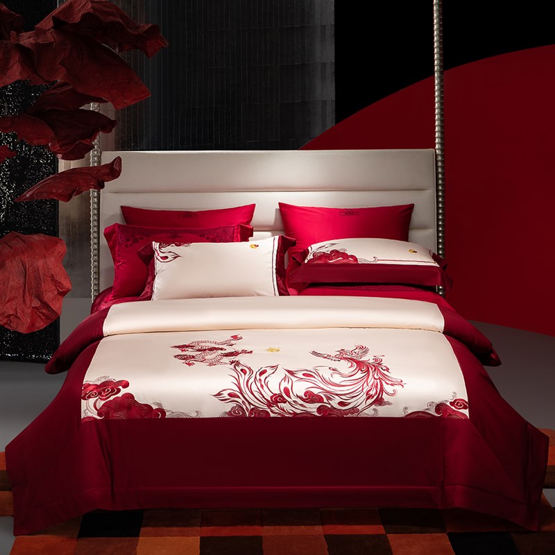 高端奢华婚庆140支长绒棉四件套全棉纯棉结婚床单被套床上用品