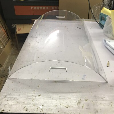 定制透明亚克力圆弧形展示展览罩 有机玻璃设备防风防尘防护罩