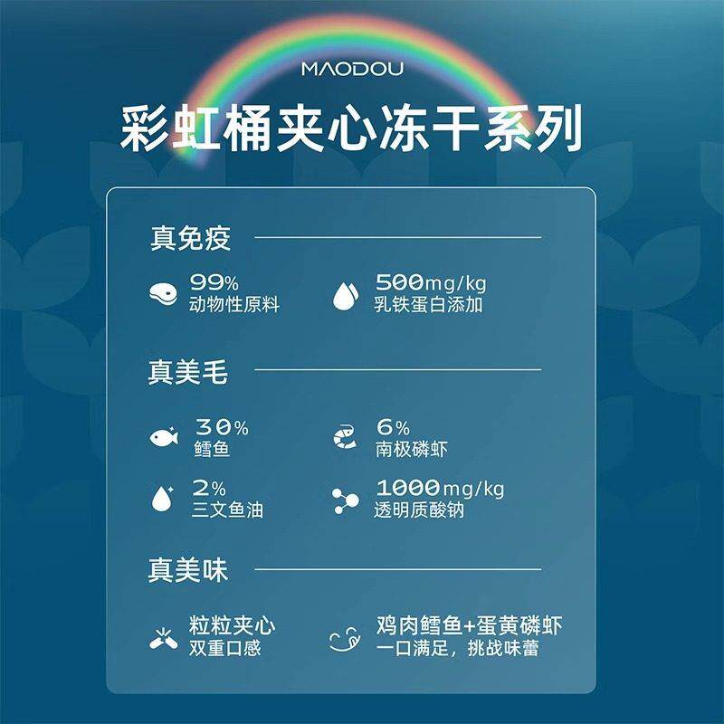 怕老婆的豆哥小毛豆彩虹桶主食冻干鳕鱼磷虾成幼猫拌猫粮乳铁蛋白