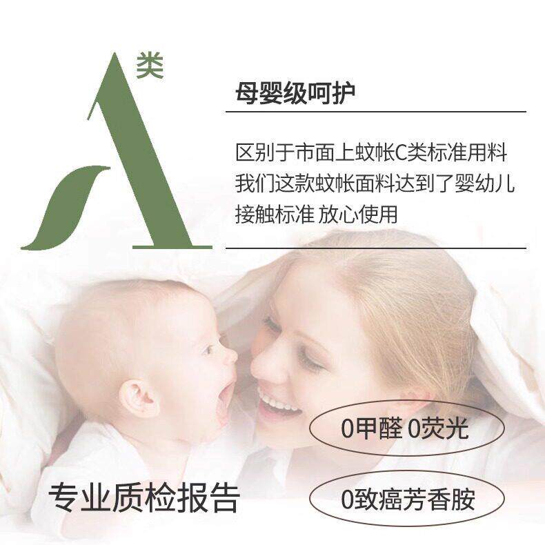 床笠款儿童防摔蚊帐1.5x1.9m回底150x190双人床2米全底蒙古包纹账