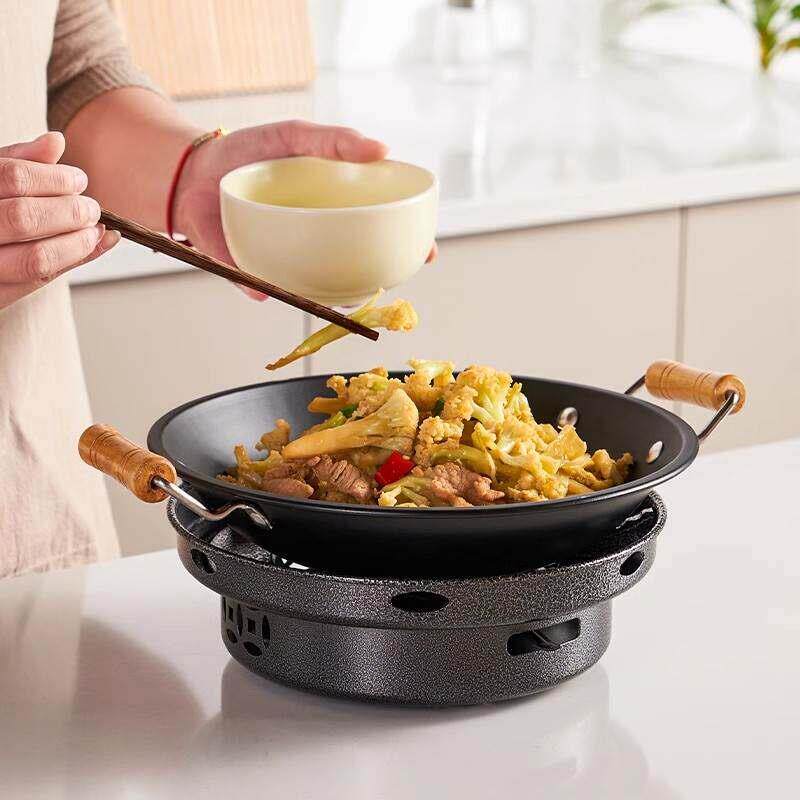 固体酒精炉小火锅干锅锅具家用炉子专用锅仔锅蜂窝不粘锅一套底座