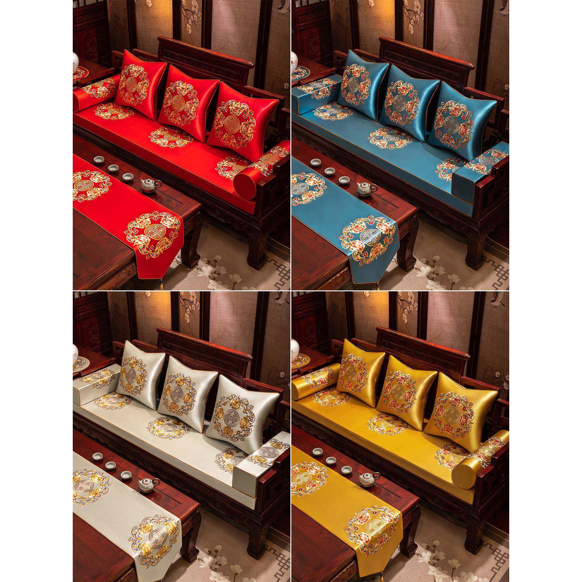 新中式实木沙发垫子古典红木沙发坐垫乳胶四季通用海绵垫木沙发垫