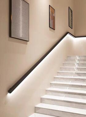 楼梯扶手灯外露传感器方形黑色现代简单条形过道走廊装饰发光壁灯