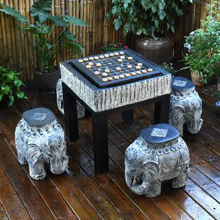 彷石雕阳台茶桌庭院落石凳石桌户外室外围棋象棋桌子花园装饰茶台