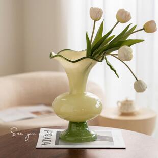 花瓶轻奢高级感法式中古芬顿现代简约风大肚琉璃客厅鲜花插花摆件