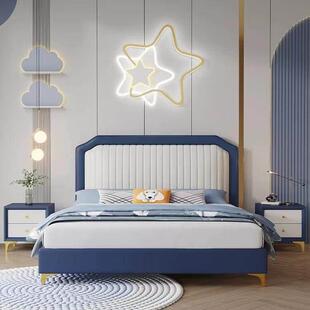 1米2单人床小户型男孩皮床女孩公主床儿童小床卧室简约1.35米床