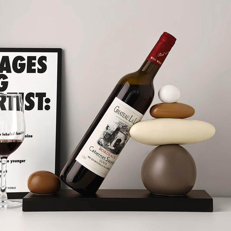 轻奢高档时来运转红酒架摆件玄关餐柜高级感客厅酒柜装饰品酒托